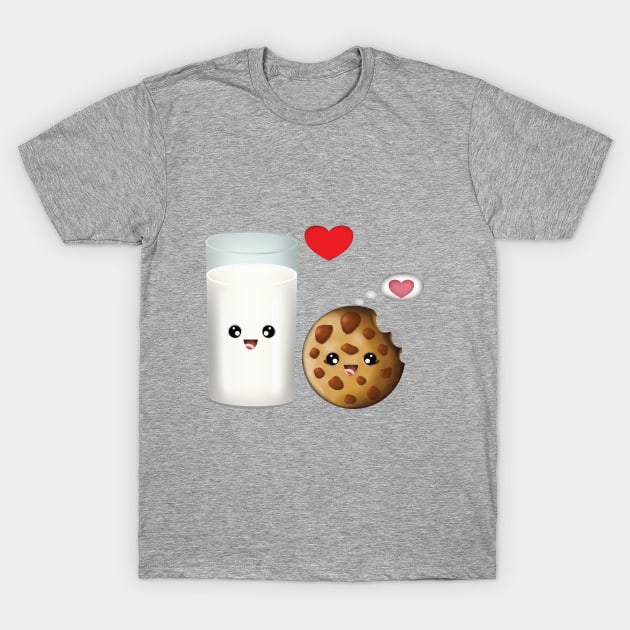 Cute Cookies and Milk- perfect pair kawaii T-Shirt by Michelle.Designz